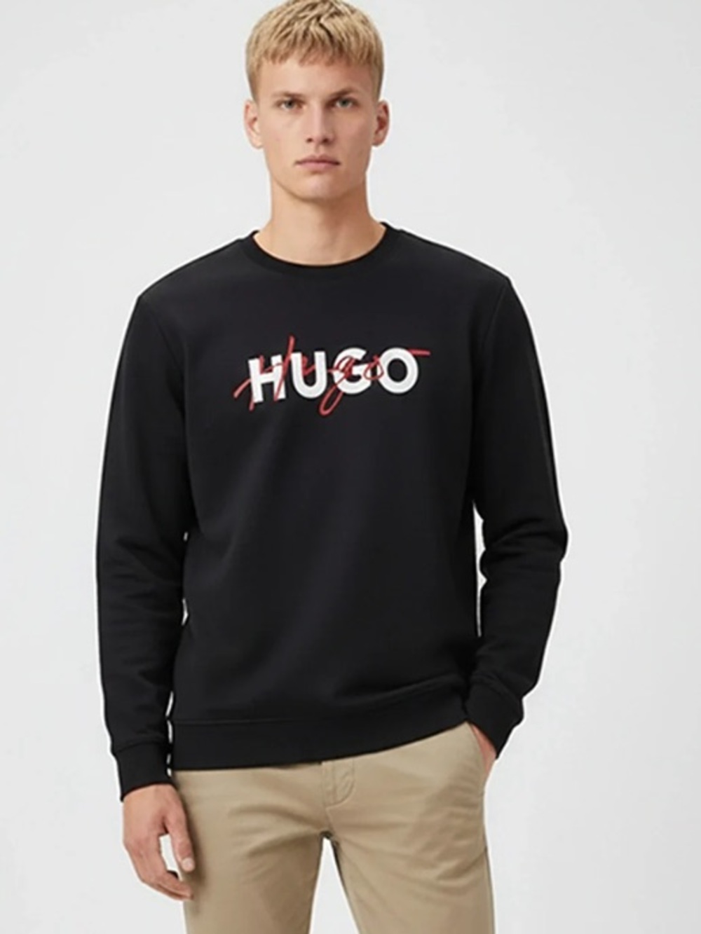 Hugo Boss Hugo Men's Black Cotton Logo Sweatshirt